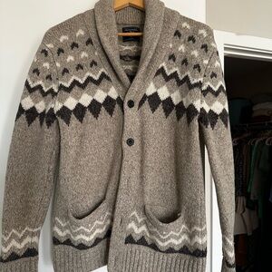 Vintage! Abercrombie & Fitch Men's Tan Patterned Shall Cardigan
